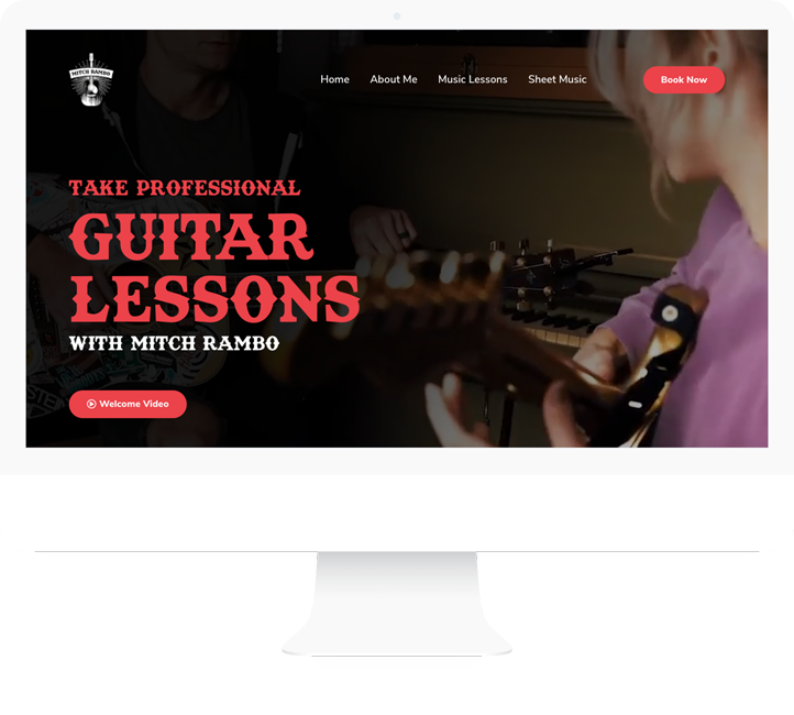 Mitch Rambo Guitar website design by Aaron Myers Design