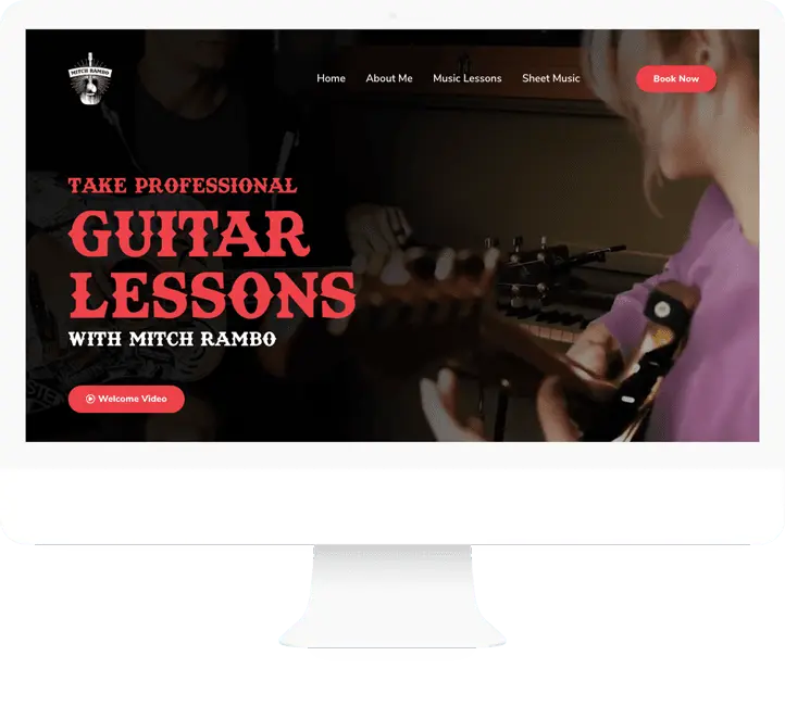 Mitch Rambo Guitar website design by Aaron Myers Design