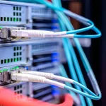 A close up of website hosting wires and cables