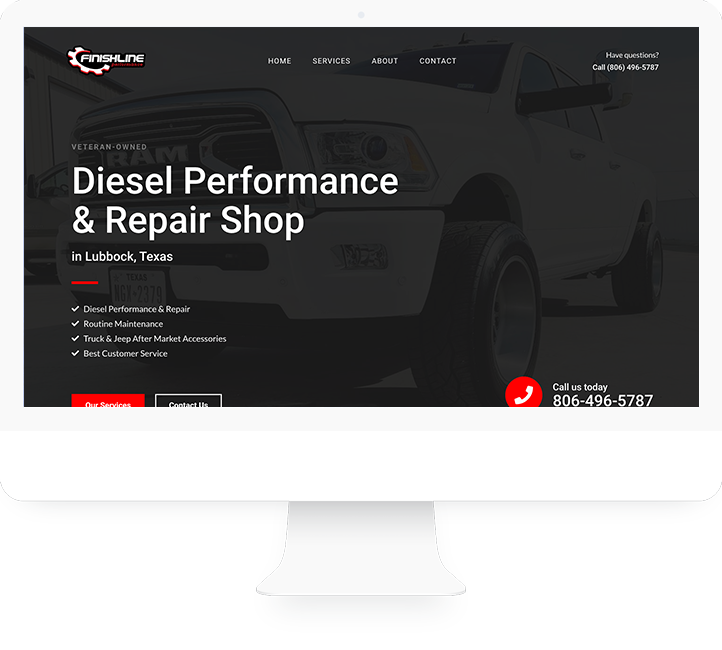 Finish Line Performance website design by Aaron Myers Design