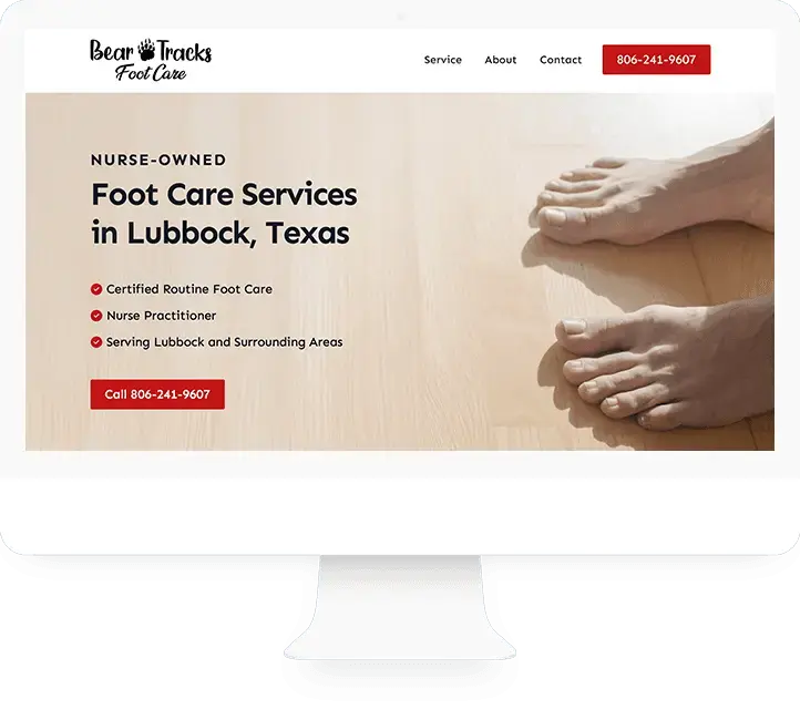 BearTracks Foot Care website design by Aaron Myers Design
